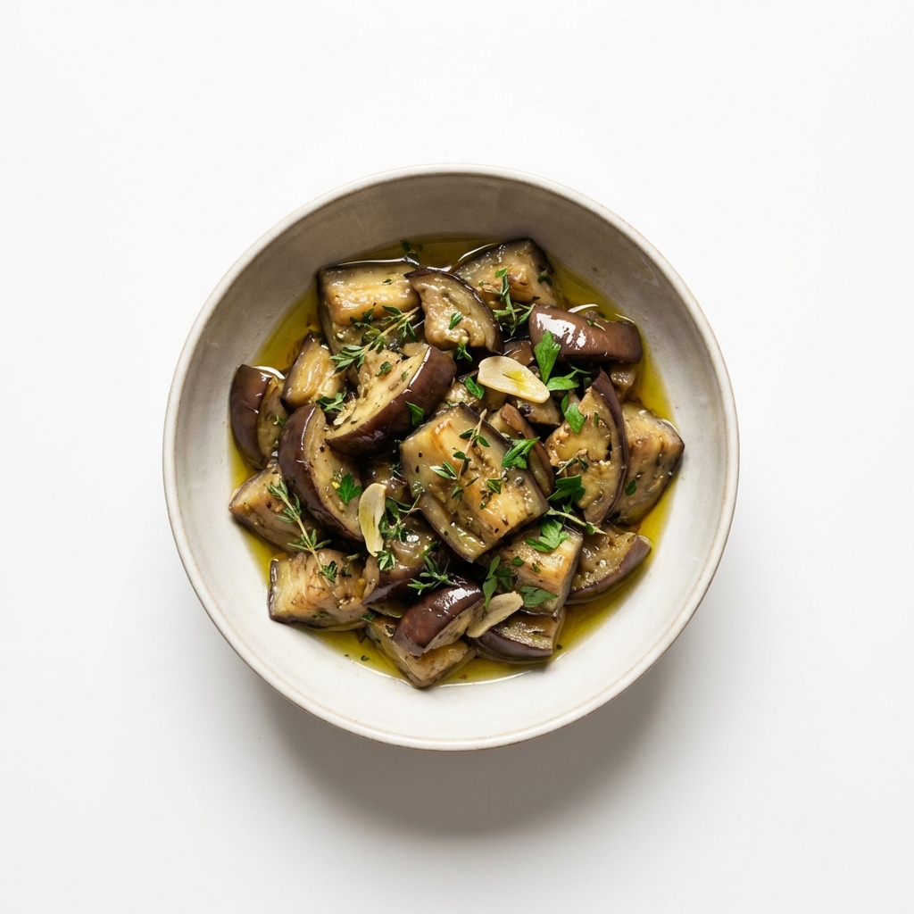 Auberginen gedünstet (mit Fett und Salz)