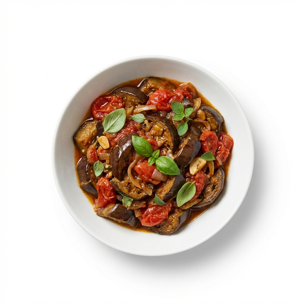 Auberginen mit Tomaten gedünstet