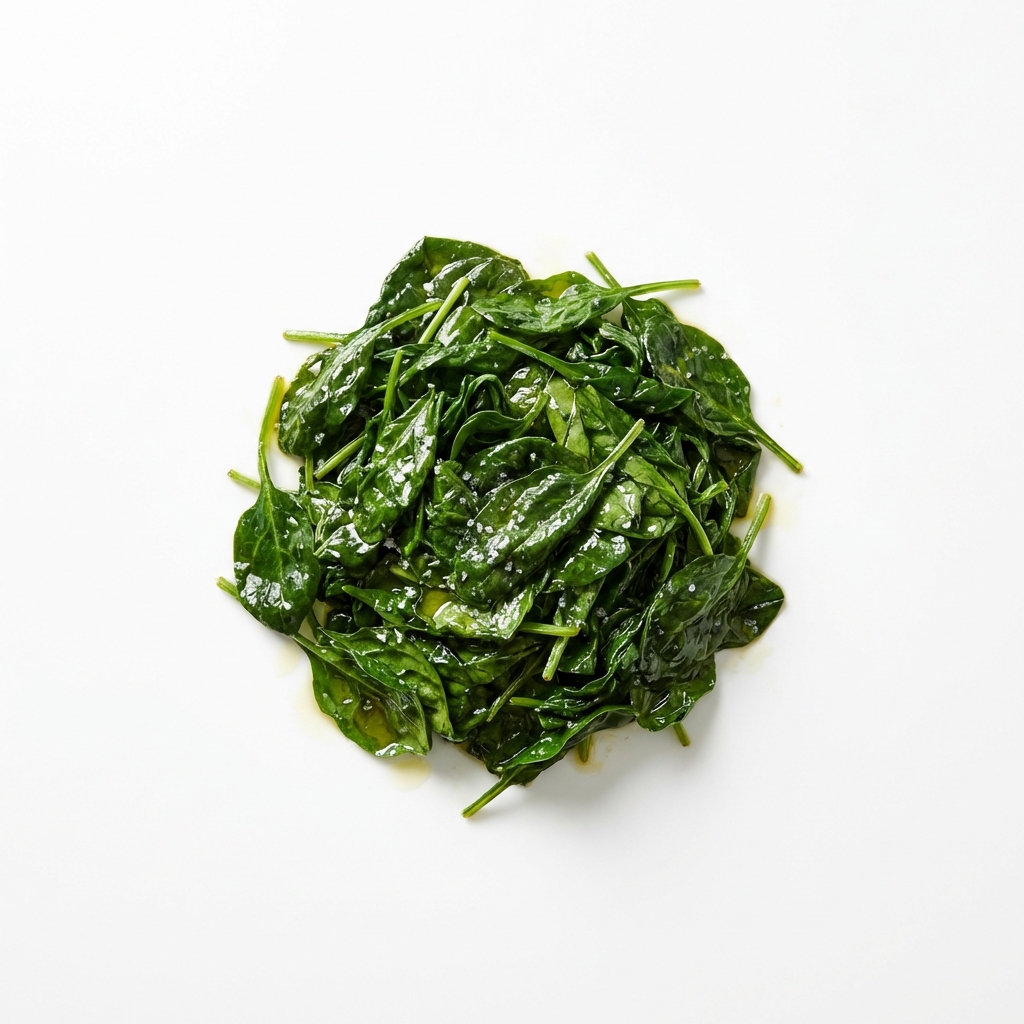 Blattspinat gedünstet (mit Fett und Salz)