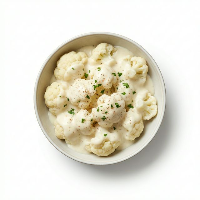 Blumenkohl gedünstet, mit Bechamelsauce