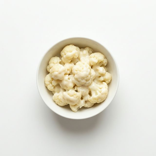 Blumenkohl gekocht, mit Grundsauce hell/weiß