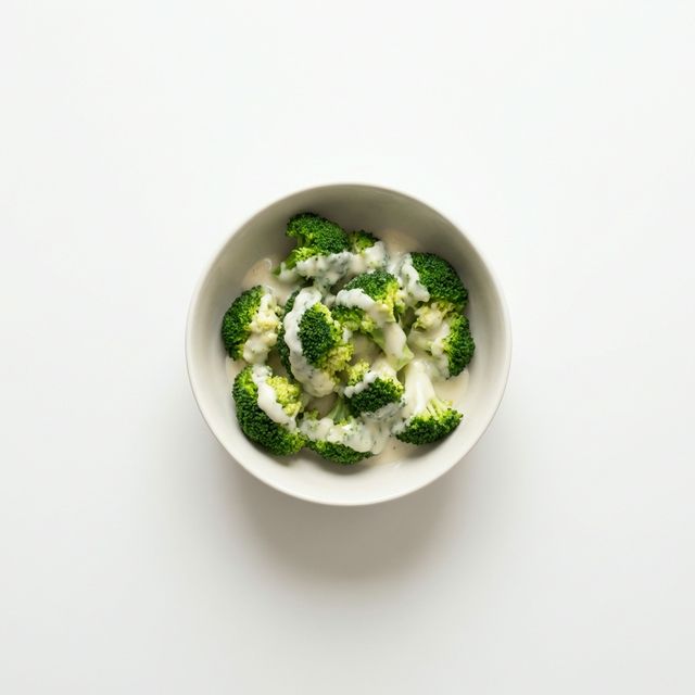 Broccoli gedünstet, mit Bechamelsauce