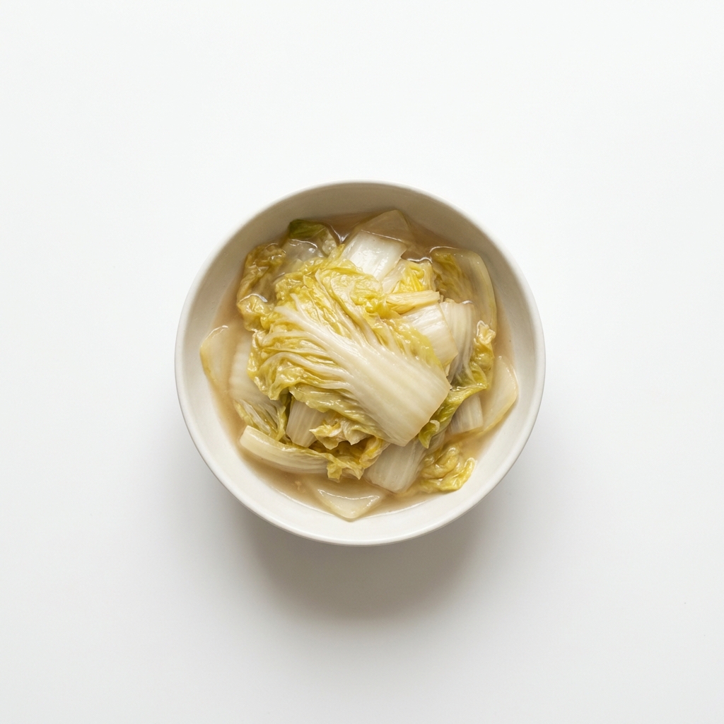 Chinakohl gedünstet (mit Fett und Salz)
