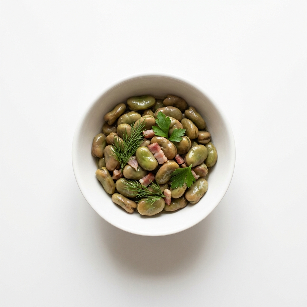 Dicke Bohnen gedünstet (mit Fett und Salz)