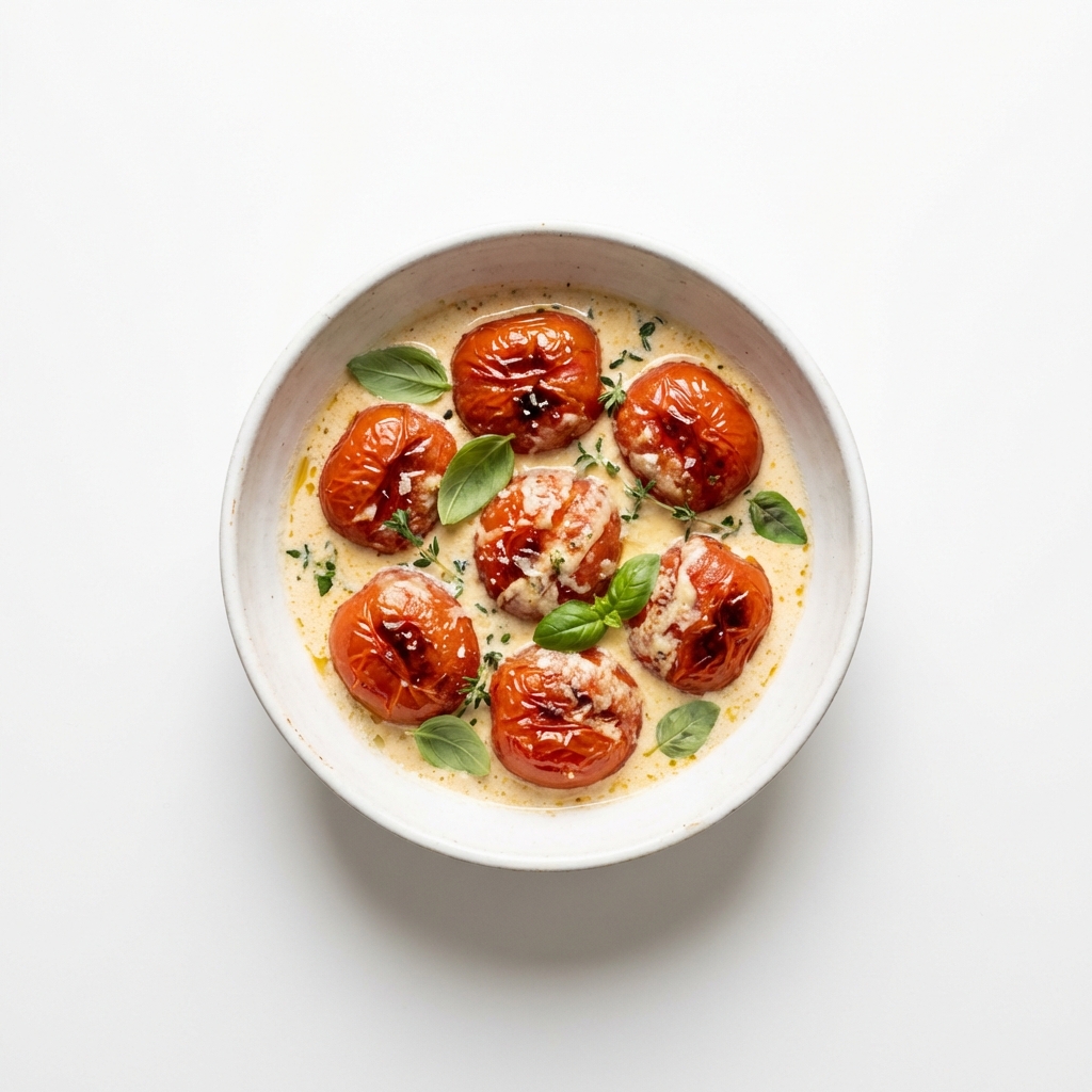 Ganze Tomaten gedünstet, mit Sahne