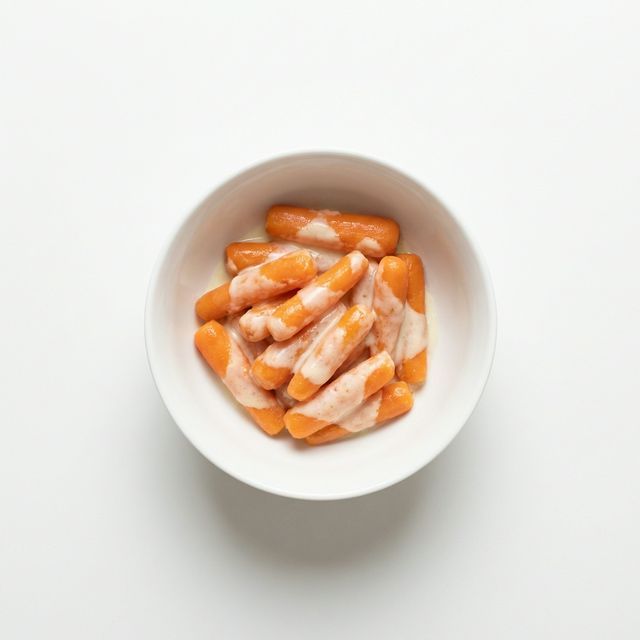 Karotten/Möhren, gekocht, mit Grundsauce hell/weiß