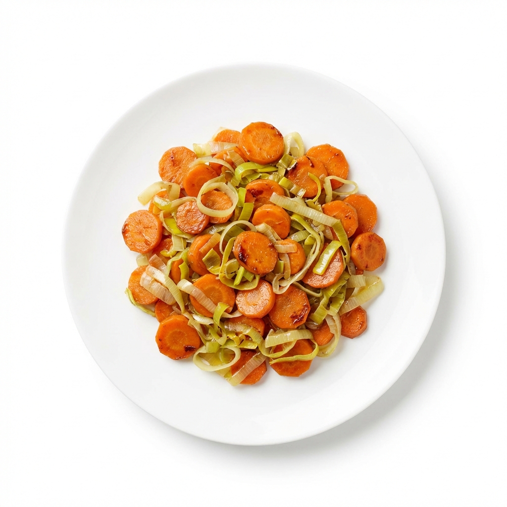 Karotten und Lauch gedünstet