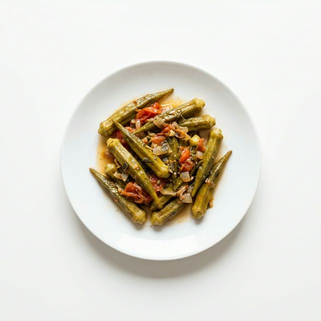 Okra gedünstet (mit Fett und Salz)