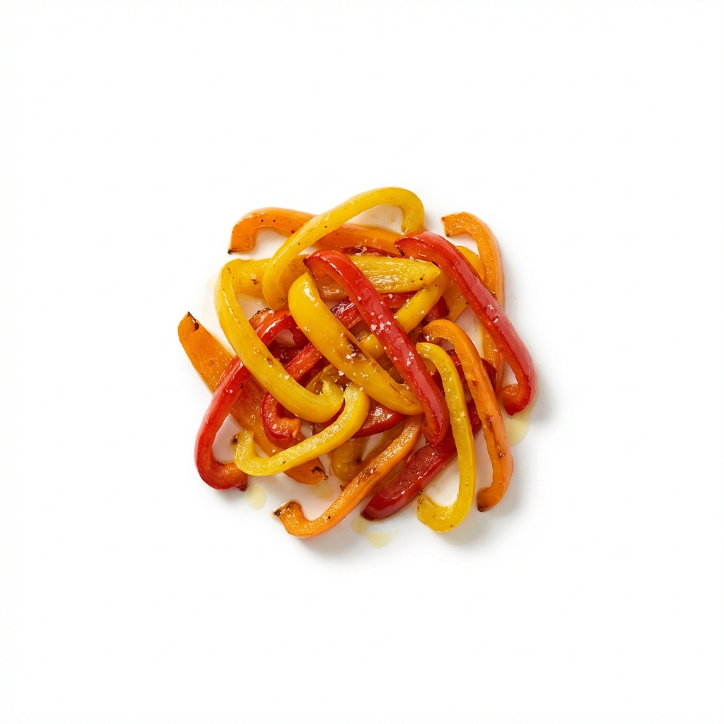 Paprika gedünstet (mit Fett und Salz)