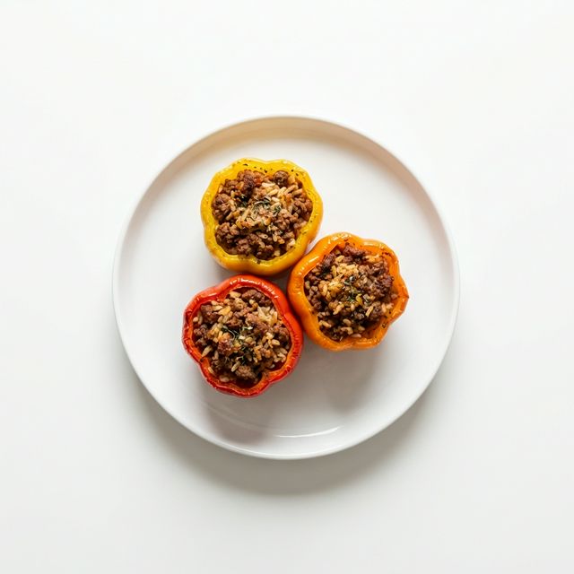 Paprikaschoten mit Hackfleischfüllung, gebacken
