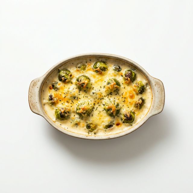 Rosenkohl gekocht, mit Käsesauce von Bechamelsauce