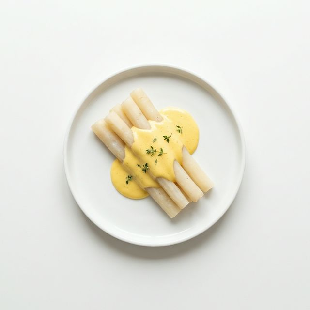 Schwarzwurzeln gekocht, mit Sauce Hollandaise/Holländischer Sauce