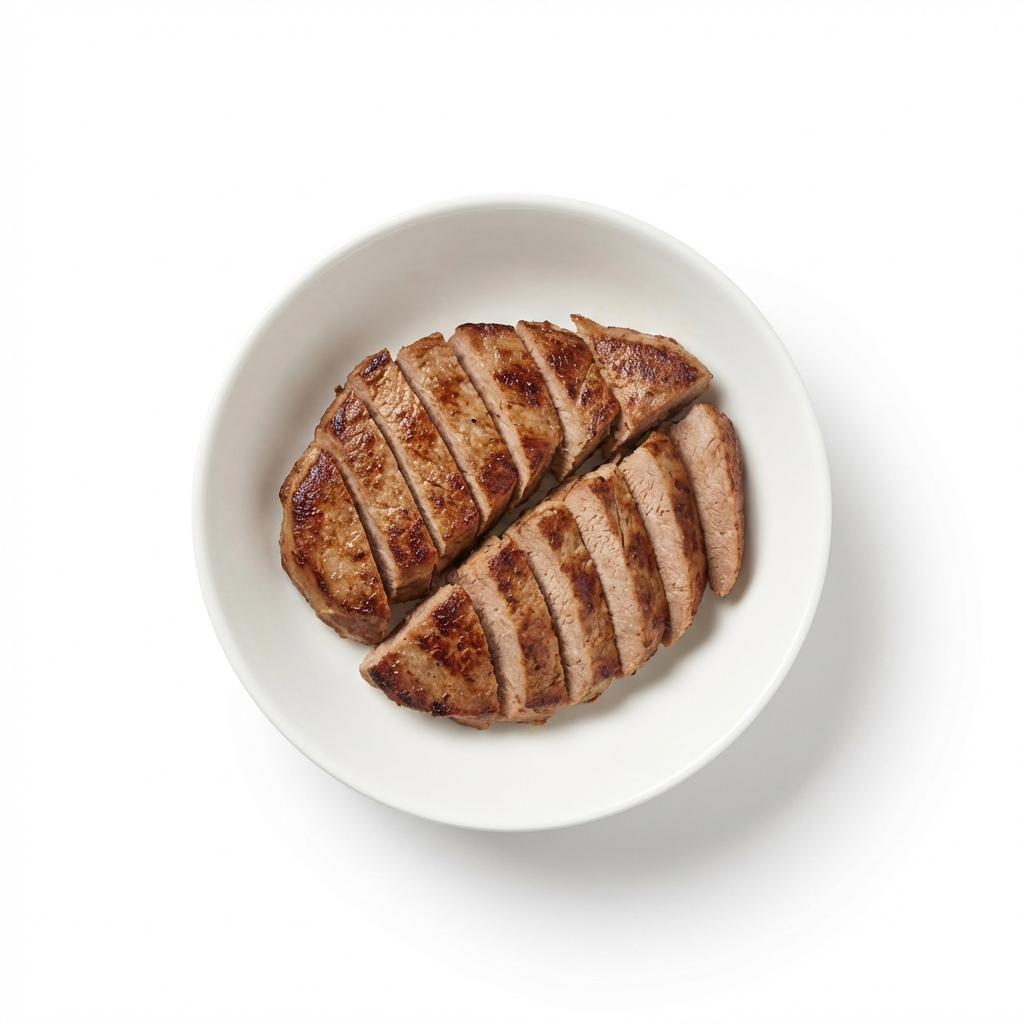 Schwein Herz, tiefgefroren, gebraten ohne Fett (Pfanne)