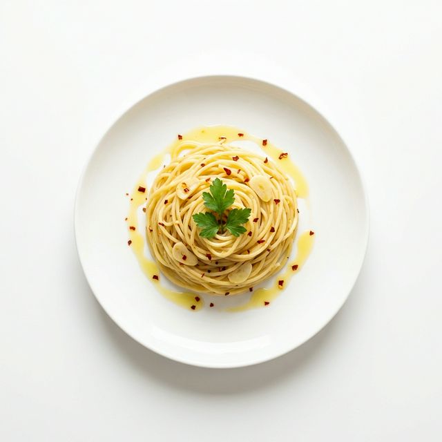 Spaghetti Aglio e olio (Teigwaren eifrei, mit Knoblauch und Öl)