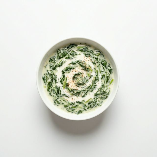 Spinat gedünstet, in Grundsauce hell/weiß
