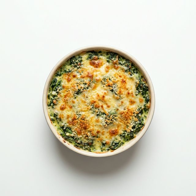 Spinatgratin mit Käse überbacken