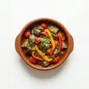 Auberginen-Tomaten-Paprikagemüse geschmort