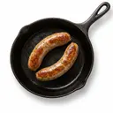 Bratwurst mittelgrob, gebraten ohne Fett (Pfanne)