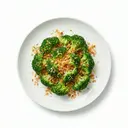 Broccoli gedünstet, mit gerösteten Semmelbröseln