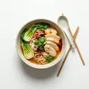 Chinesische Suppe scharf, mit Hähnchenbrustfilet