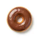 Donut (Hefeteig) frittiert, mit Schokoladenglasur