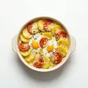 Eierkartoffeln mit Tomaten, überbacken