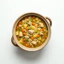 Eintopf aus Teigwaren eifrei, mit Gemüse und Hühnerfleisch