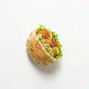 Falafel frittiert, in Fladenbrot, vegetarisch gefüllt