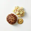 Frikadelle mit Kartoffelsalat und Senf