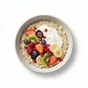 Frischkornbrei ungesüßt, mit Joghurt 3,5 % Fett und Fruchtmischung