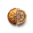 Getrüffelte Zungenpastete mit Champignons und Mürbeteig, gebacken