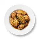 Hähnchen Flügel, mit Haut, geschmort ohne Fett