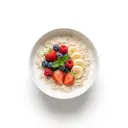 Haferflocken gesüßt, mit Milch 3,5 % Fett und Fruchtmischung