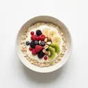 Haferflocken ungesüßt mit Joghurt 3,5 % Fett und Fruchtmischung