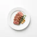 Kalb Steak (Rücken) tiefgefroren, gebraten ohne Fett (Ofen)