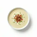 Kartoffel-Lauchcremesuppe mit Speck