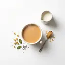 Kräutertee (Getränk) mit Milch 3,5 % Fett und Zucker