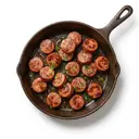 Mettwurst gebraten ohne Fett (Pfanne)