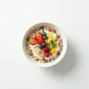 Müsli ungesüßt, mit Joghurt 3,5 % Fett und Fruchtmischung