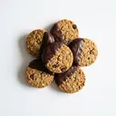 Müslikekse/Müsliplätzchen (Vollkornmürbeteig) schokoliert