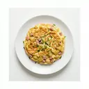 Omelett gebraten mit Kartoffeln und Kochschinken