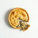 Pastete (Mürbeteig) mit Champignon-Käsefüllung, gebacken