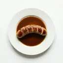 Pfälzer Bratwurst gebraten, in Grundsauce dunkel/braun