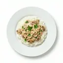 Reis mit Pilzsauce von heller/weißer Grundsauce