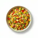 Reissalat mit Gemüse, Früchten, Curry und Zitronenmarinade