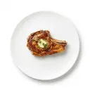 Rind Kotelett (Rücken) gebraten ohne Fett (Pfanne)