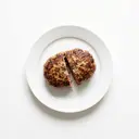 Rind/Schwein, Hacksteak, gebraten ohne Fett (Ofen)