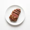 Rind Steak (Rücken) tiefgefroren, gebraten ohne Fett (Ofen)