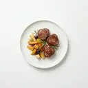 Rinderfiletmedaillons gebraten, mit Röstgemüse