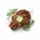 Rindersteak gegrillt, mit Kräuterbutter